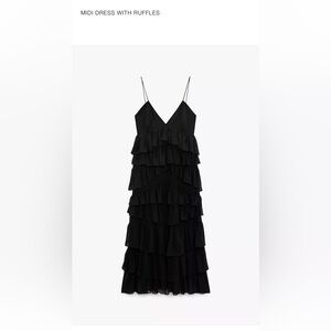 Elegant Black Ruffled Dress